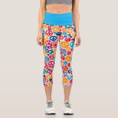 Muster für Friedenszeichen Capri Leggings (Vorderseite)