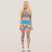 Muster für Friedenszeichen Capri Leggings (Vorderseite)