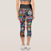 Muster für Friedenszeichen Capri Leggings (Rückseite)
