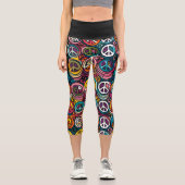 Muster für Friedenszeichen Capri Leggings (Vorderseite)