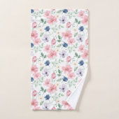 Muster für Frühlingsblumen und Blätter Badhandtuch Set (Handtuch)