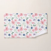 Muster für Frühlingsblumen und Blätter Badhandtuch Set (Handtuch)