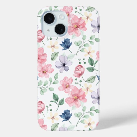 Muster für Frühlingsblumen und Blätter Case-Mate iPhone Hülle (Rückseite)
