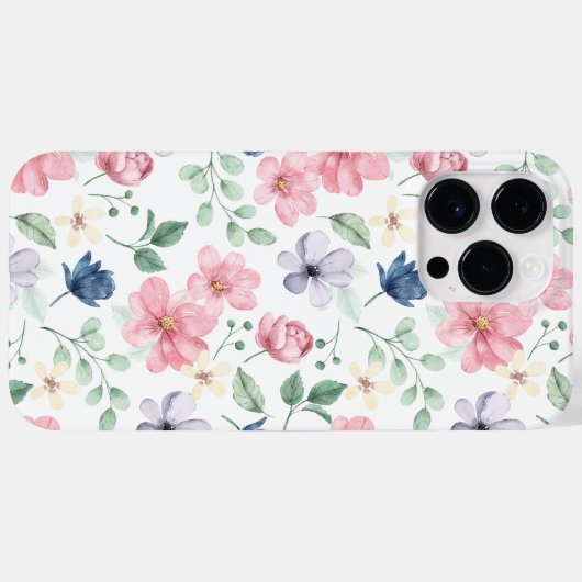 Muster für Frühlingsblumen und Blätter Case-Mate iPhone Hülle (Rückseite (Horizontal))