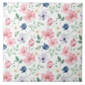 Muster für Frühlingsblumen und Blätter Fliese (Vorderseite)