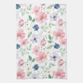 Muster für Frühlingsblumen und Blätter Geschirrtuch (Vertikal)