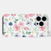 Muster für Frühlingsblumen und Blätter iPhone Hülle (Rückseite (Horizontal))