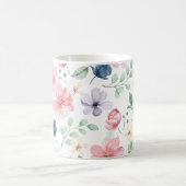 Muster für Frühlingsblumen und Blätter Kaffeetasse (Mittel)