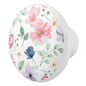 Muster für Frühlingsblumen und Blätter Keramikknauf (Rechts)