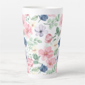 Muster für Frühlingsblumen und Blätter Milchtasse (Vorderseite)