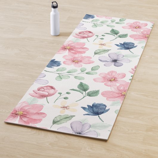 Muster für Frühlingsblumen und Blätter Yogamatte (Beispiel)