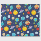 Muster für Fun Space-Party Geschenkpapier (Flach)