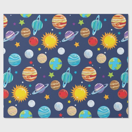 Muster für Fun Space-Party Geschenkpapier (Flach)