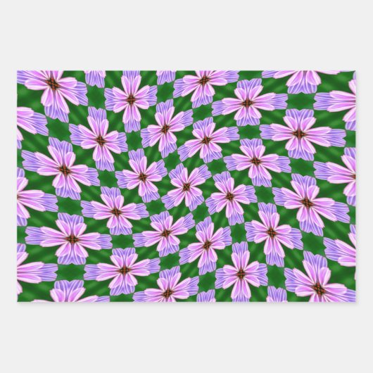 Muster für funkelnd rosa Blume Geschenkpapier Set (Vorderseite 2)