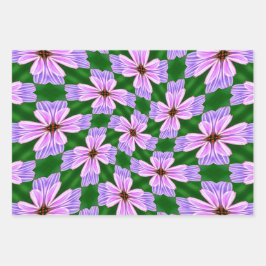 Muster für funkelnd rosa Blume Geschenkpapier Set