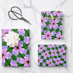 Muster für funkelnd rosa Blume Geschenkpapier Set
