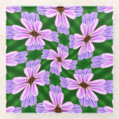 Muster für funkelnd rosa Blume Glasuntersetzer (Vorderseite)