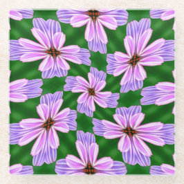 Muster für funkelnd rosa Blume Glasuntersetzer