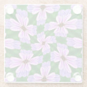 Muster für funkelnd rosa Blume Glasuntersetzer (Rückseite)