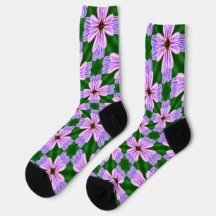 Muster für funkelnd rosa Blume Socken