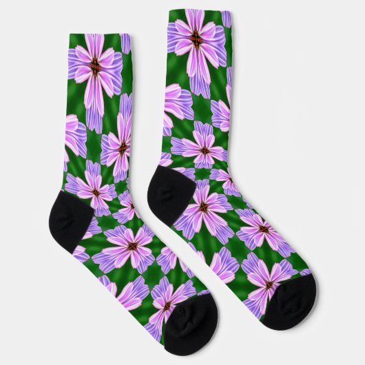 Muster für funkelnd rosa Blume Socken (Rechts)