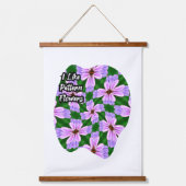 Muster für funkelnd rosa Blume Wandteppich Mit Holzrahmen (Vorderseite)