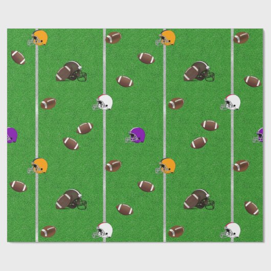 Muster für Fußbälle und Helme Geschenkpapier (Flach)