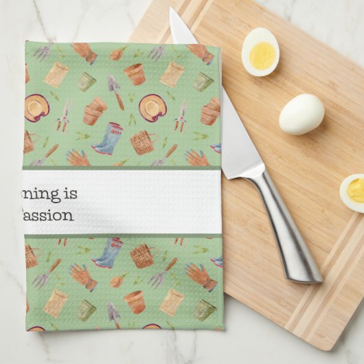 Muster für Gartenwerkzeuge mit benutzerdefiniertem Geschirrtuch (Viertel Falte)