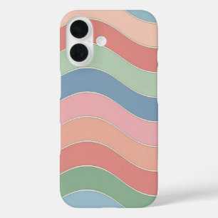 Muster für geflochtene Streifen in Pastel Retro iPhone 16 Hülle
