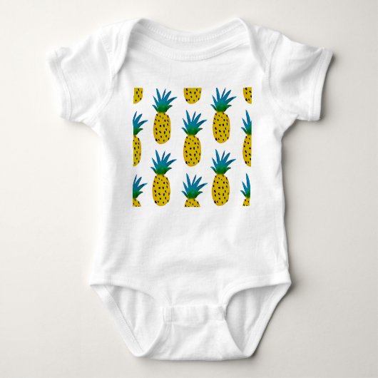Muster für gelbe Ananas Baby Strampler (Vorderseite)