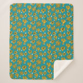 Muster für gelbe Aquamarine Blume Sherpadecke (Vorderseite)