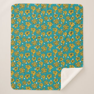 Muster für gelbe Aquamarine Blume Sherpadecke