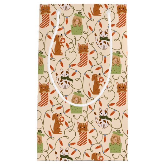 Muster für gelbe Holiday Pets Kleine Geschenktüte (Vorderseite)