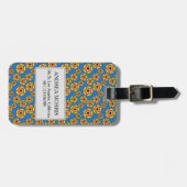 Muster für gelbe orangefarbene Blume Gepäckanhänger (Vorderseite horizontal)