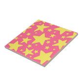 Muster für gelbe rosa geometrische Sterne Fliese (Seite)