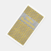 Muster für gelbe, schwarze und graue Polka-Punkte Serviette (Ecke)