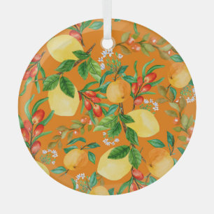 Muster für gemischte Blätter mit Wasserfarbe Ornament Aus Glas