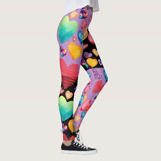 Muster für gemischte Herzen Leggings (Rechts)