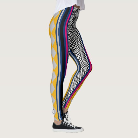 Muster für gemischte hintereinander gezogene Raute Leggings (Rechts)