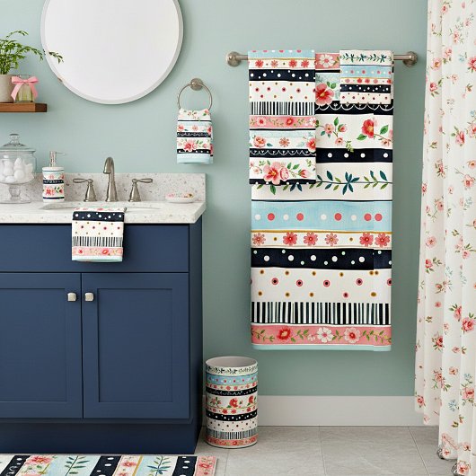 Muster für gemischte Shabby Chic Badhandtuch Set