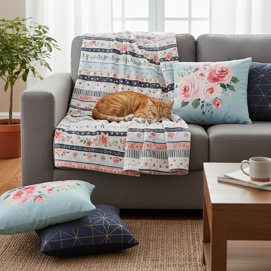 Muster für gemischte Shabby Chic Fleecedecke