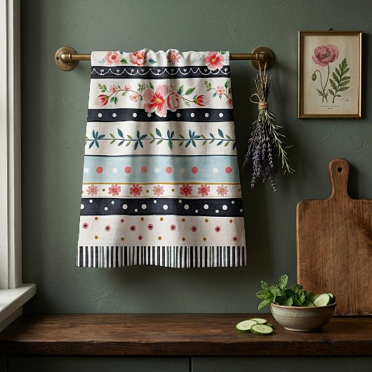 Muster für gemischte Shabby Chic Geschirrtuch