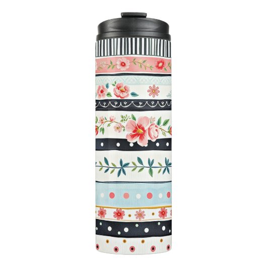 Muster für gemischte Shabby Chic Thermosbecher (Vorderseite)