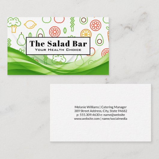 Muster für Gemüse Visitenkarte (Vorne/Hinten)