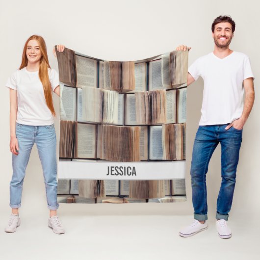 Muster für geöffnete Bücher hinzufügen Fleecedecke (Beispiel)