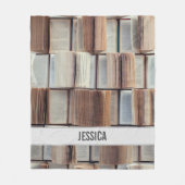 Muster für geöffnete Bücher hinzufügen Fleecedecke (Vorderseite)