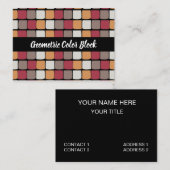 Muster für geometrische Farbblöcke Visitenkarte (Vorne/Hinten)