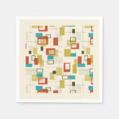 Muster für geometrische Formen des Retro-Mitteljah Serviette (Vorderseite)