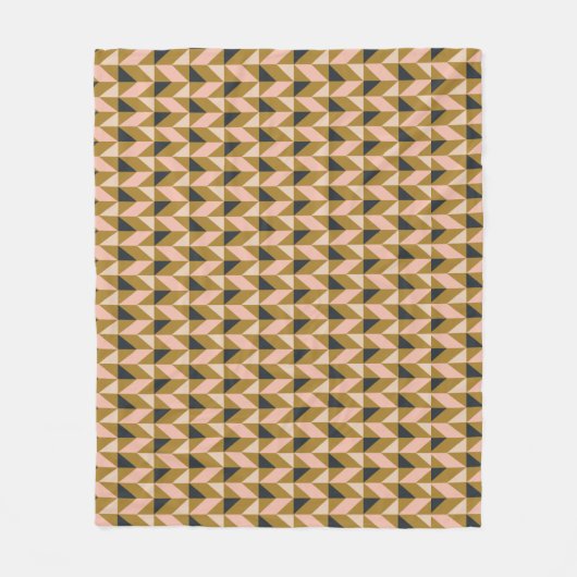 Muster für geometrische Formen | Gold Blush Black Fleecedecke (Vorderseite)