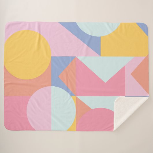 Muster für geometrische Formen in Pastellfarbblöck Sherpadecke (Vorderseite (Horizontal))